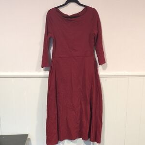 Pact Women's Long Sleeve Red Dress